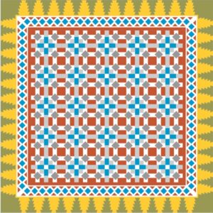 Mod 128 Ref 170 Faixa Piramide Azul branco Gris claro Gris Amarelo Verde caqui