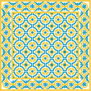 Mod 122 Ref 178 Faixa Palma Azul Amarelo e Branco