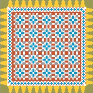 Mod 128 Ref 170 Faixa Piramide Azul branco Gris claro Gris Amarelo Verde caqui