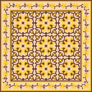 Mod 126 Ref 181 Faixa Hoja de Parra Marron Amarillo e Tostado