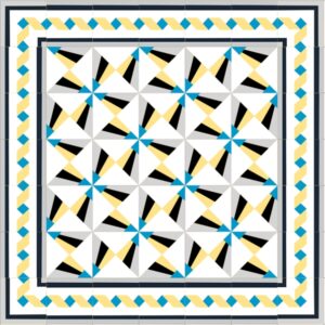 Mod 66 Ref 175 Faixa Trenza Azul Amarelo Claro Gris Claro Branco e Negro