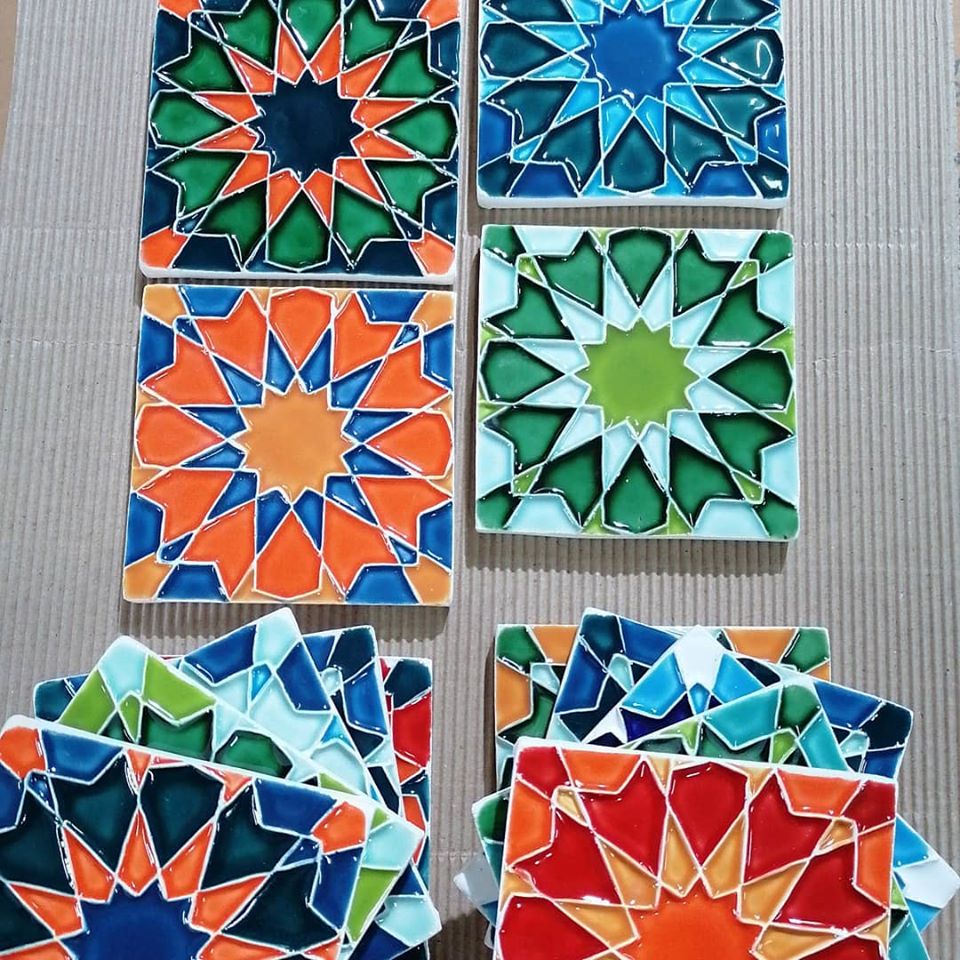Handmade Collection Azulejo decorativo com relevo 14x14 cm 42