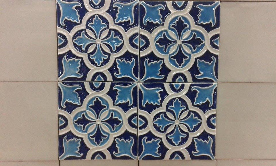 Handmade Collection Azulejo decorativo com relevo 14x14 cm 45