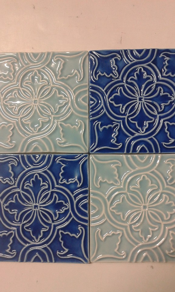 Handmade Collection Azulejo decorativo com relevo 14x14 cm 46